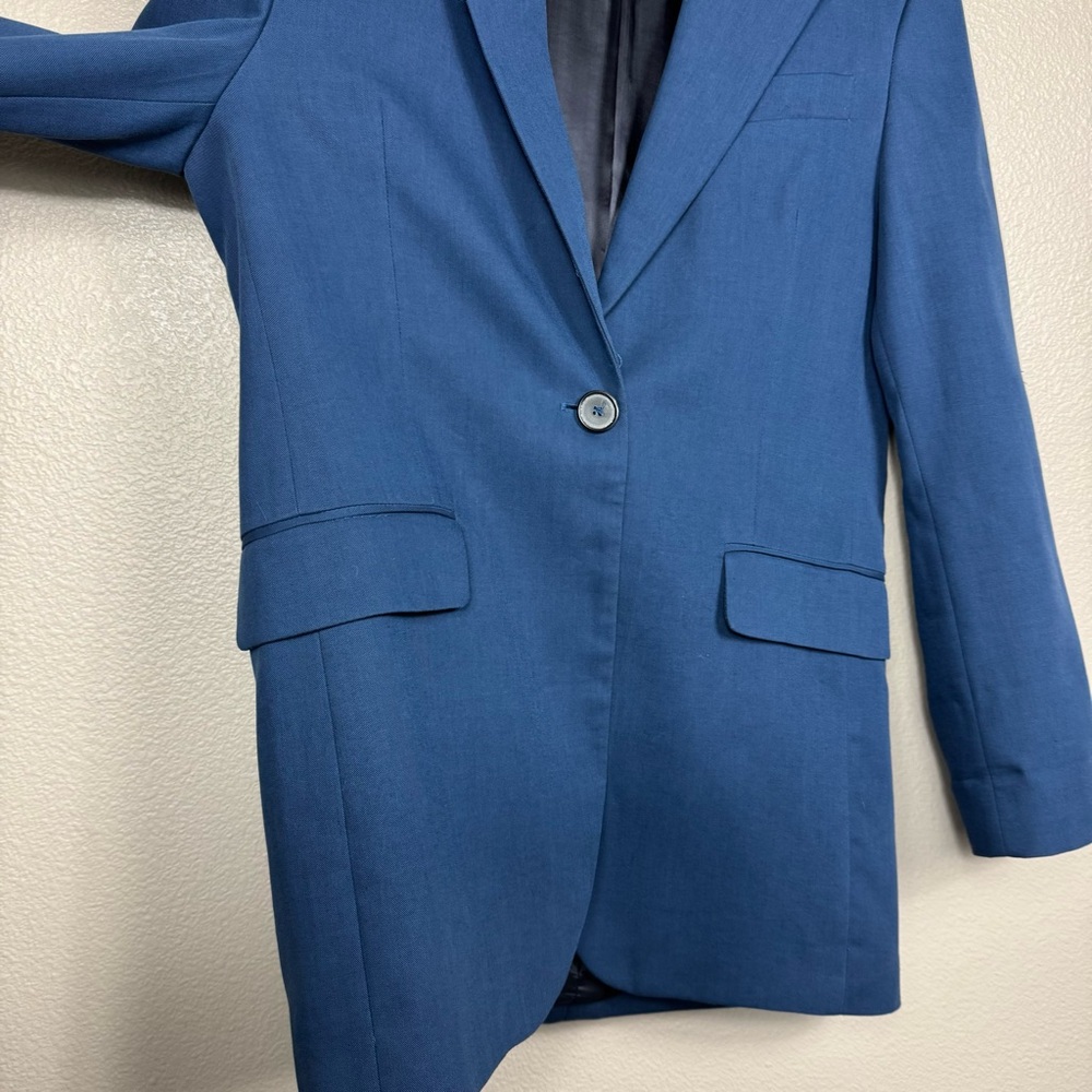 Zara Blazer Navy Blue Oversized Boxy Fit XS G - Picture 5 of 10